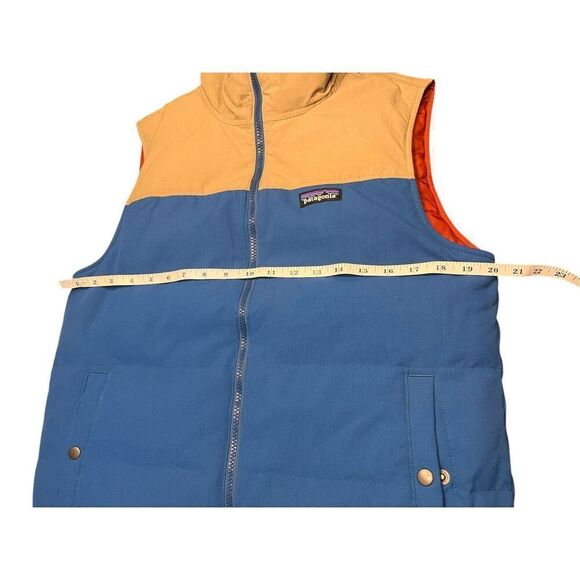 Patagonia reversible duck down feathers blue orange vest med camping - Picture 4 of 10